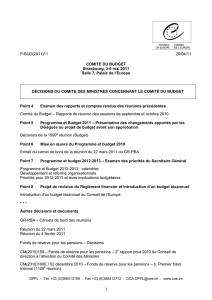 P-BUD(2011)11 20/04/11 Point 4 Examen des rapports et comptes