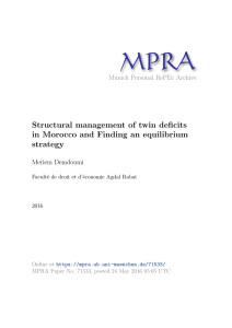 Structural management of twin deficits in Morocco and Finding an