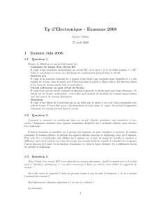 Tp d`Electronique - Examens 2008