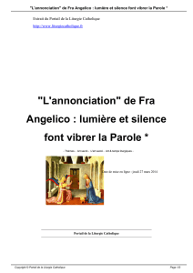 "L`annonciation" de Fra Angelico : lumière et silence font vibrer la