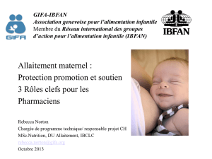 Protection, promotion soutien allaitement
