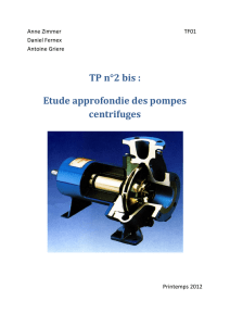 TP n°2 bis : Etude approfondie des pompes centrifuges