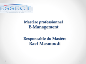 Presentation Mastèr professionnel E-Management