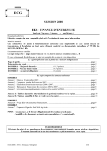 DCG 2008 – UE6 – Finance d`entreprise - Expert