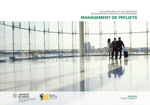 Brochure 2015-2016 - Management de Projets - UNIGE