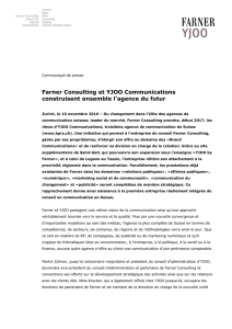Farner Consulting et YJOO Communications construisent ensemble