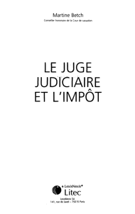 LE JUGE JUDICIAIRE ET L`IMPÔT