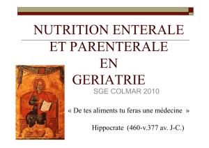NUTRITION ENTERALE ET PARENTERALE EN GERIATRIE