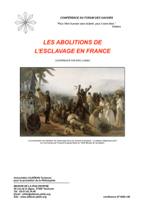 Les abolitions françaises de l`esclavage