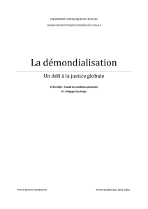 La démondialisation: Un défi à la justice globale