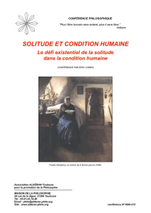Solitude, existence et condition humaine