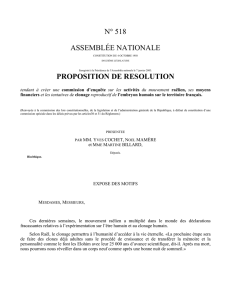 N° 518 ASSEMBLÉE NATIONALE PROPOSITION DE RESOLUTION