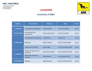 CALENDRIER Essentials of MBA