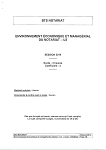 bts notariat environnement économique et managérial