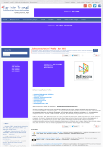 Sofrecom recherche 7 Profils – Juin 2015