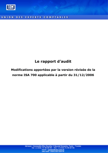 Le rapport d`audit - Union Des Experts Comptables