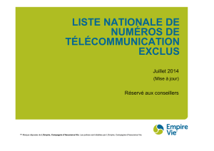 liste nationale de numéros de télécommunication exclus