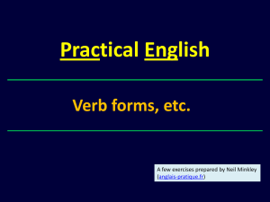 Formes verbales (et usage de « ago, for, since