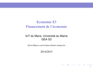 Economie S3 Financement de l`économie