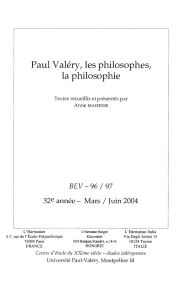 Paul Valéry, les philosophes, la philosophie