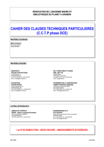 CAHIER DES CLAUSES TECHNIQUES PARTICULIERES (C.C.T.P
