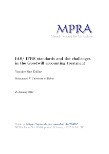 IAS/ IFRS standards and the challenges in the Goodwill accounting