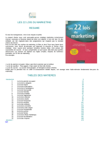 tables des matieres les 22 lois du marketing resume