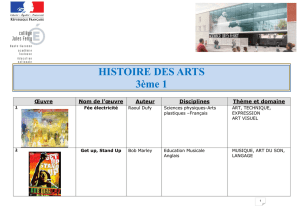 HISTOIRE DES ARTS 3ème 1