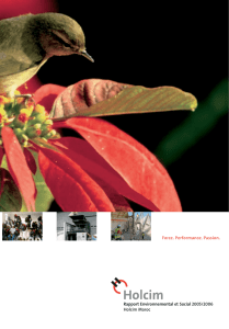 Rapport Environnemental et Social 2005/2006 Holcim Maroc