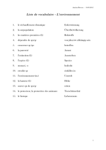 Liste de vocabulaire