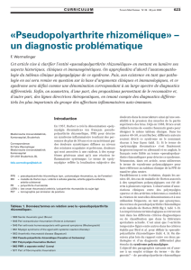 Pseudopolyarthrite rhizomélique» - un diagnostic problématique