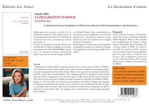 Éditions Léo Scheer La Déclaration d`amour