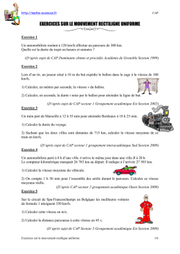 Caractéristique d`une pile Exercice 1 : On veut tracer la