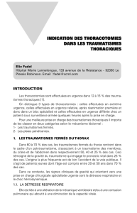Indication des thoracotomies dans les traumatismes