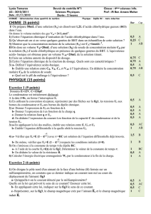 CHIMIE (5 points) PHYSIQUE (15 points)