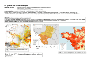La gestion des risques sismiques Doc 5 : site SVT : risques
