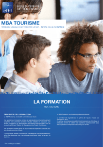 LA FORMATION MBA TOURISME