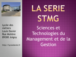 La SERIE STMG - Lycée Louis Davier