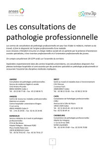 Les consultations de pathologie professionnelle