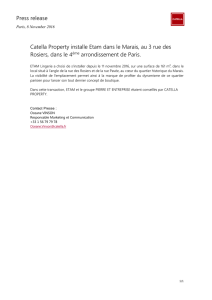 Press release Catella Property installe Etam dans le Marais, au 3