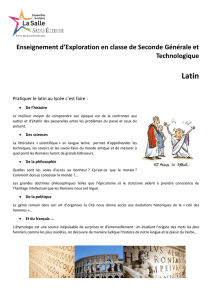 Enseignement d`exploration Latin