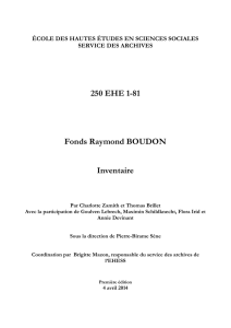 250 EHE 1-81 Fonds Raymond BOUDON Inventaire