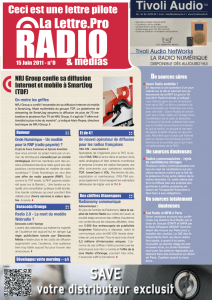 Lettre Pro de la Radio n°0 - 15 juin 2011