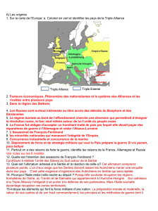 A) Les origines 1. Sur la carte de l`Europe: a. Colorier en vert et