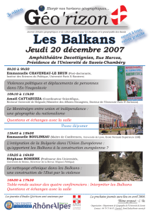 Les Balkans - UFR Sciences et Montagne