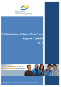 Plateformes France Initiative d`Ile-de-France Rapport