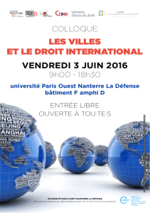 les villes et le droit international vendredi 3 juin 2016