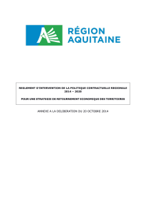 Règlement Intervention Politique Contractuelle Aquitaine 2014-2020