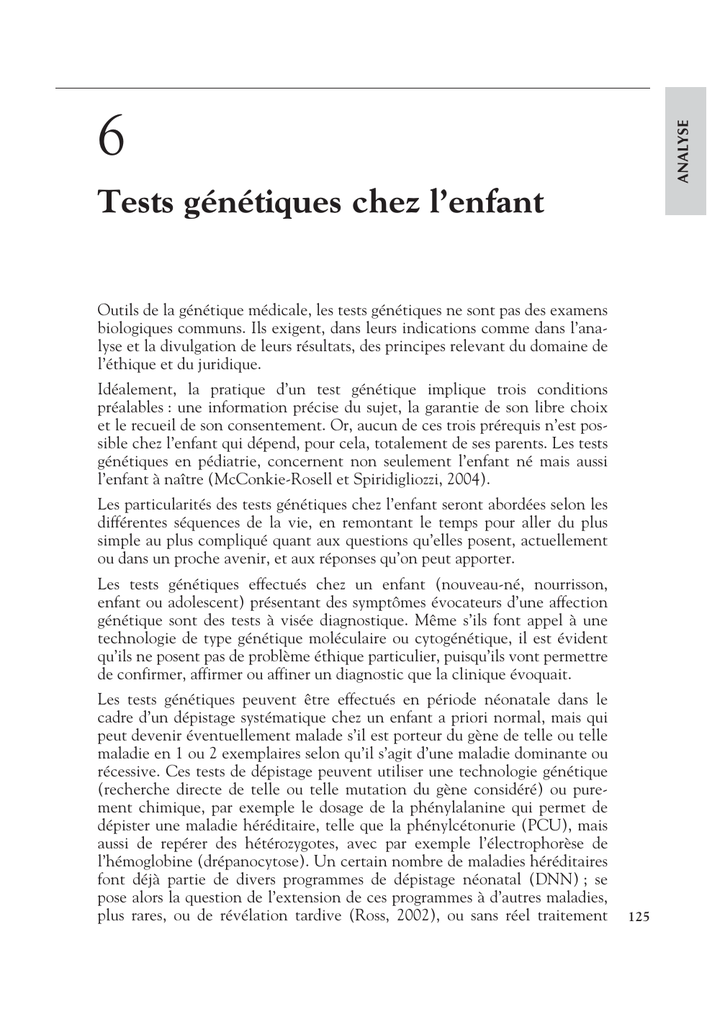 Tests G N Tiques Chez L Enfant Ipubli