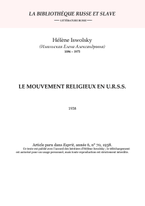 Iswolsky - Le Mouvement religieux en URSS